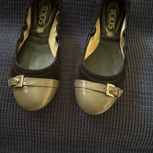 Tod's Black and Gray Loafers with Minimalist Design